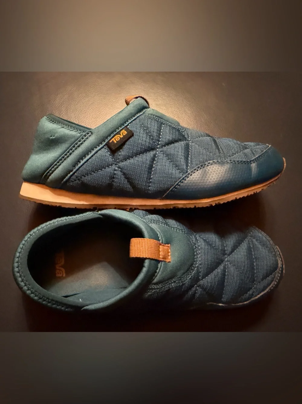 Teva ReEmber Youth Quilted Moccasin in Blue Coral Youth Size 4, Women Size 6